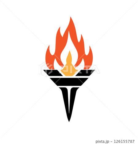 Torch Logo Design Graphic Illustration 126155787