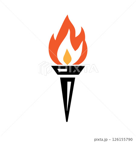 Torch Logo Design Graphic Illustration 126155790