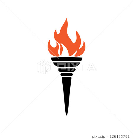 Torch Logo Design Graphic Illustration Torch Logo Design Graphic Illustration 126155791