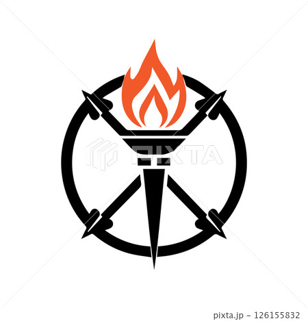 Torch Logo Design Graphic Illustration 126155832