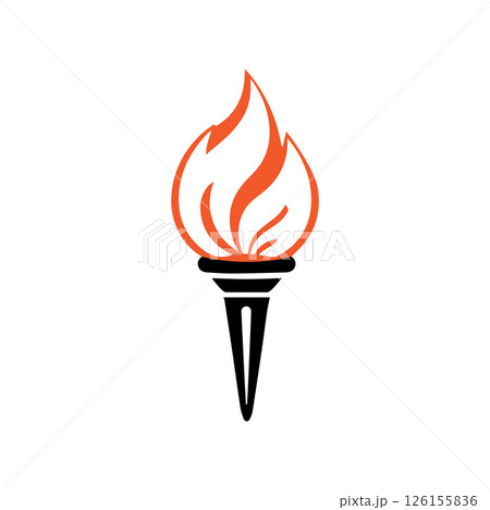 Torch Logo Design Graphic Illustration 126155836