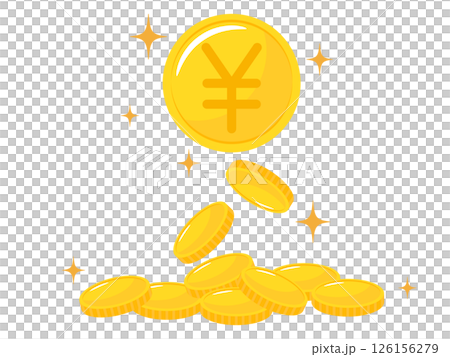 Yen symbol coin and glitter 126156279