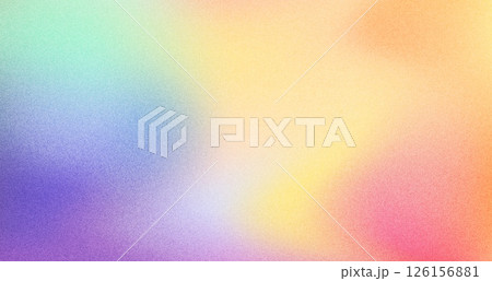 Color noise grain background with gradient smooth pastel blend. Multicolored abstract texture with grainy film effect, vintage soft blur, subtle dots and noise, digital vaporwave with rainbow tones 126156881