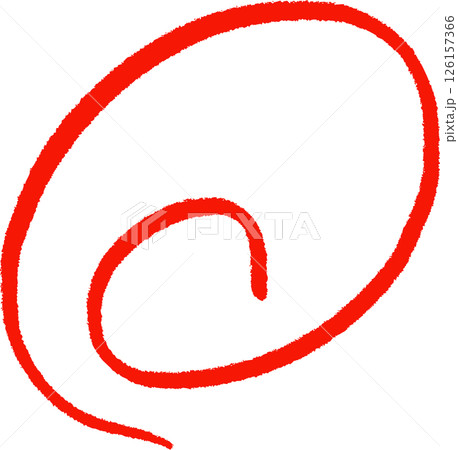 シンプルな手書きの赤い二重丸アイコン 126157366