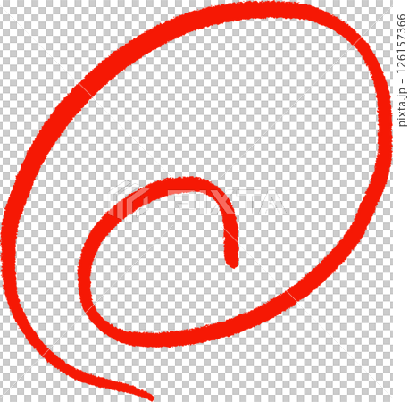 シンプルな手書きの赤い二重丸アイコン 126157366