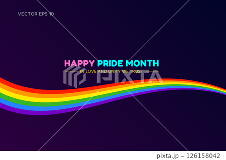 Happy Pride Month In Love and Unity We Trust Rainbow Wave Happy Pride Month In Love and Unity We Trust Rainbow Wave 126158042