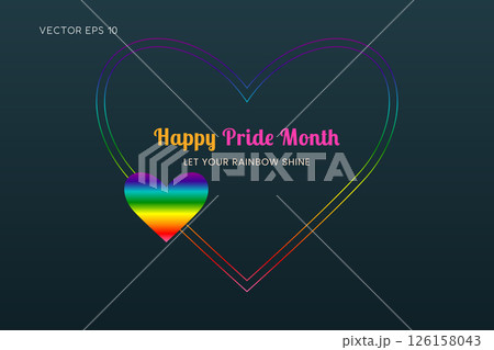 Happy Pride Month Let Your Rainbow Shine Rainbow Heart Happy Pride Month Let Your Rainbow Shine Rainbow Heart 126158043