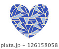 blue mosaic heart made from fragments vecrot illustration 126158058