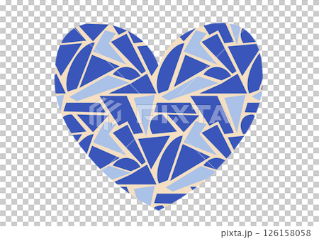 blue mosaic heart made from fragments vecrot illustration 126158058