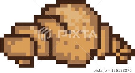 croissant sweet bakery food dessert 8bit pixel art, flat design png illustration croissant sweet bakery food dessert 8bit pixel art, flat design png illustration 126158076