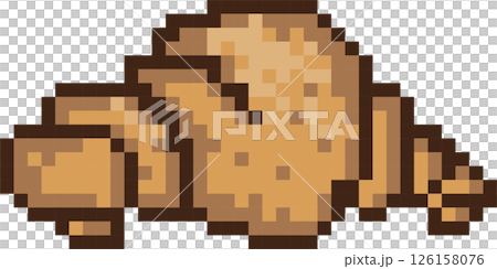 croissant sweet bakery food dessert 8bit pixel art, flat design png illustration croissant sweet bakery food dessert 8bit pixel art, flat design png illustration 126158076