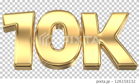 number 10k gold 3d render number 10k gold 3d render 126158132