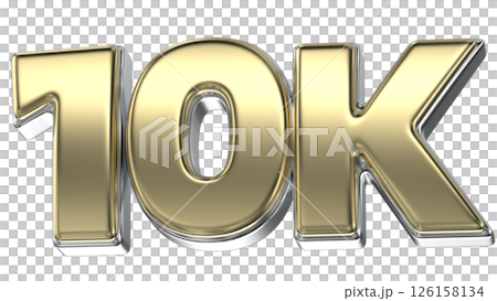 number 10k gold 3d render number 10k gold 3d render 126158134