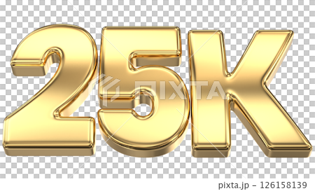 number 25k gold 3d render 126158139