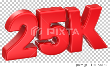 number 25k red 3d render number 25k red 3d render 126158140