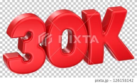 number 30k red 3d render number 30k red 3d render 126158142