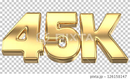 number 45k gold 3d render number 45k gold 3d render 126158147