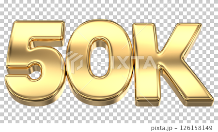 number 50k gold 3d render 126158149