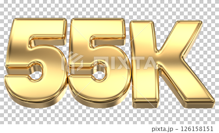number 55k gold 3d render 126158151