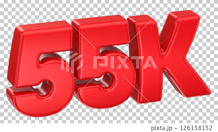 number 55k red 3d render number 55k red 3d render 126158152