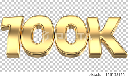 number 100k gold 3d render  126158153