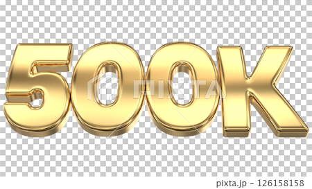 number 500k gold 3d render number 500k gold 3d render 126158158