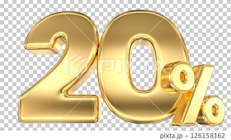 number 20 gold 3d render number 20 gold 3d render 126158162