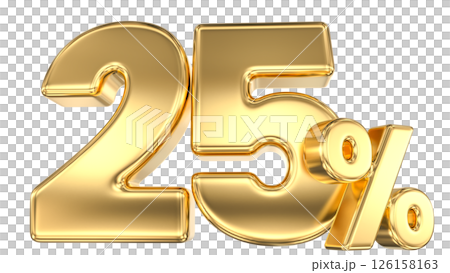 number 25 gold 3d render 126158163