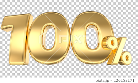 number 100 gold 3d render number 100 gold 3d render 126158171
