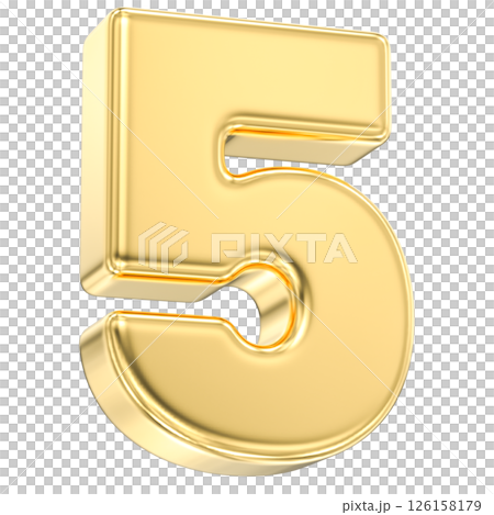 number 5k gold 3d render number 5k gold 3d render 126158179