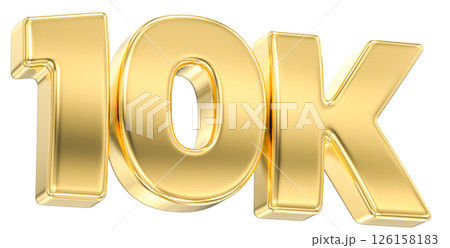 number 10k gold 3d render  126158183
