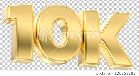number 10k gold 3d render  126158183