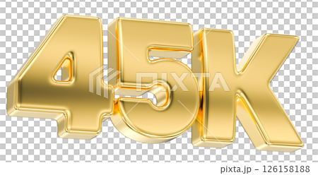 number 45k gold 3d render number 45k gold 3d render 126158188