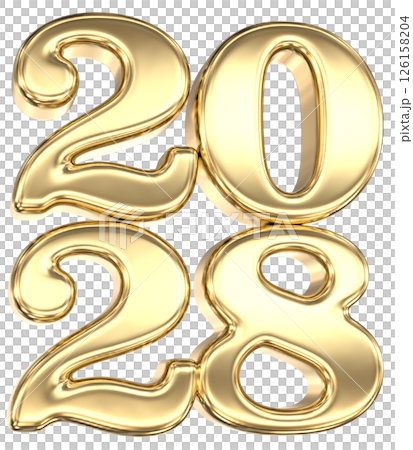 happy new year number 2028 gold 3d render happy new year number 2028 gold 3d render 126158204
