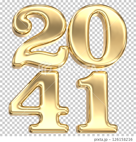 happy new year number 2041 gold 3d render happy new year number 2041 gold 3d render 126158216