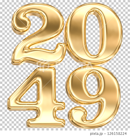 happy new year number 2049 gold 3d render happy new year number 2049 gold 3d render 126158224