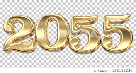 happy new year number 2055 gold 3d render happy new year number 2055 gold 3d render 126158230