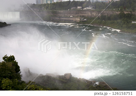 Niagara falls on the border of United States and Canada 126158751