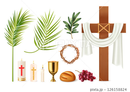 Holy Week Realistic Elements Set 126158824