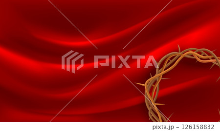 Holy Week Crown of Thorns Red Background 126158832