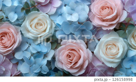 カラフルなバラの花束 126158998