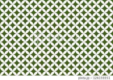 和柄パターン七宝文様 深緑色 濃い緑暗い シンプルイラスト素材背景 和柄パターン七宝文様 深緑色 濃い緑暗い シンプルイラスト素材背景 126159351