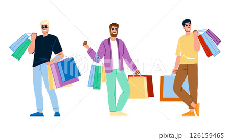 briefcase shopping bags man vector briefcase shopping bags man vector 126159465