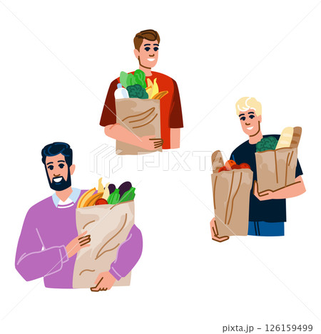 tote grocery bags man vector tote grocery bags man vector 126159499