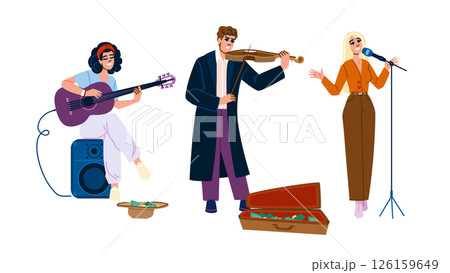 artist street musician vector 126159649