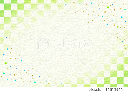 市松模様の装飾フレーム背景 和紙 市松模様の装飾フレーム背景 和紙 126159664