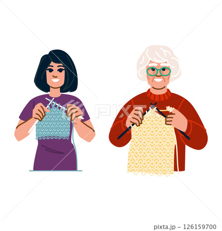 crochet knitting woman hobby vector 126159700