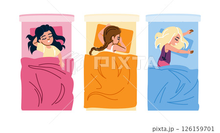 lullaby kid girl sleeping vector lullaby kid girl sleeping vector 126159701