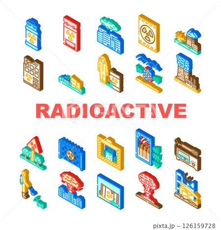 radioactive pollution hazard icons set vector radioactive pollution hazard icons set vector 126159728