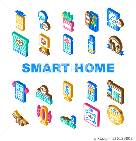 smart home wellness automation icons set vector 126159808